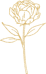 Static Gold Peony Flower 
